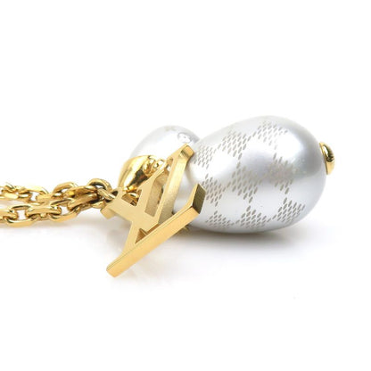 Louis Vuitton Necklace Pendentif Damier Pearl M66322