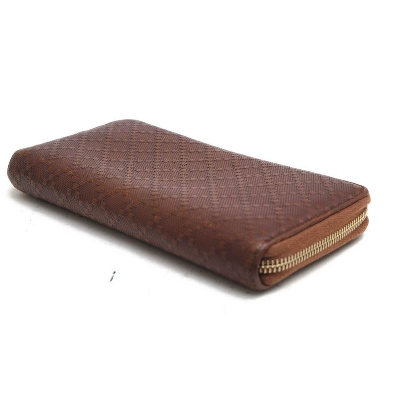 Gucci Long Wallet Men Leather Brown 0416 GG Diamante with Coin Purse — view 3