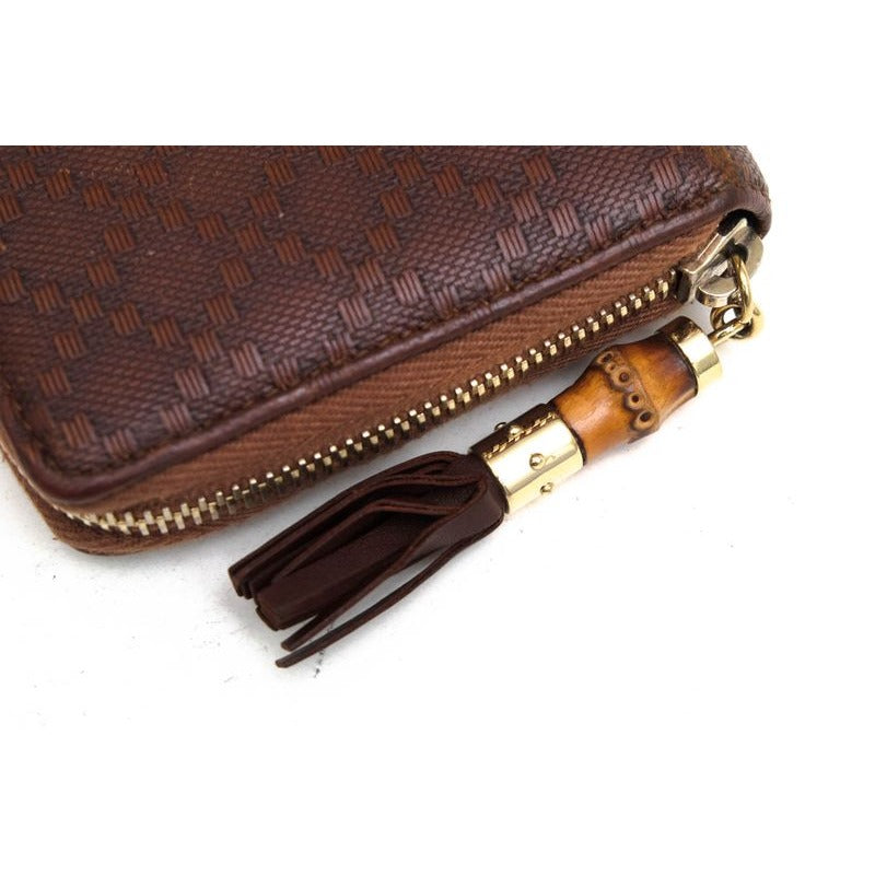 Gucci Long Wallet Men Leather Brown 0416 GG Diamante with Coin Purse — view 5