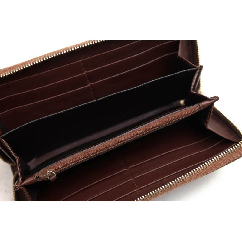 Gucci Long Wallet Men Leather Brown 0416 GG Diamante with Coin Purse — view 6
