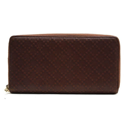Gucci Long Wallet Men Leather Brown 0416 GG Diamante with Coin Purse