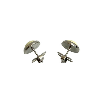 Hermes Eclipse Round Earrings Metal Small Items Silver Ivory — view 4