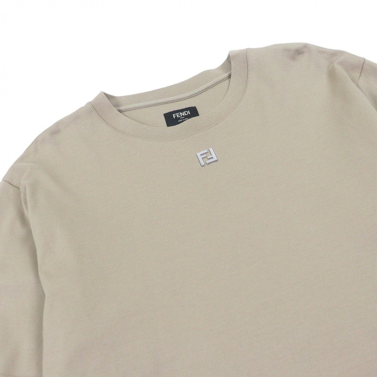 Fendi Cotton 100% FF Logo Zucca Top Short Sleeve T-Shirt Beige — view 2