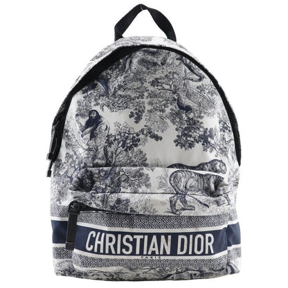 Christian Dior Small Backpack Toile de Jouy M6108 Sntj Nylon Black White