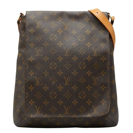 Louis Vuitton Monogram Musette Crossbody Shoulder Bag Brown Leather