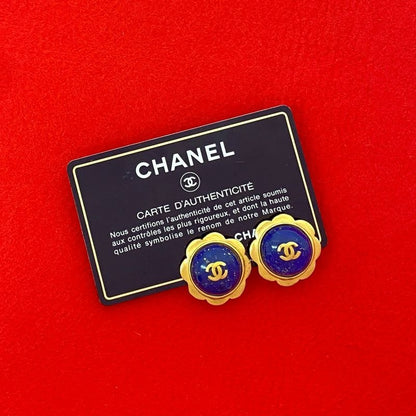 Chanel Vintage Coco Mark Motif Earrings Ear Cuff Accessories Gold 97P
