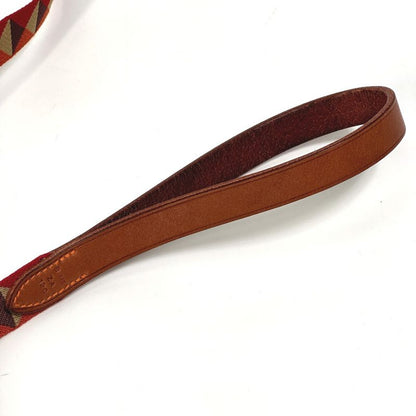 Hermes Lead Dog Lead Medor Slim Canvas/leather Dark Irish Red