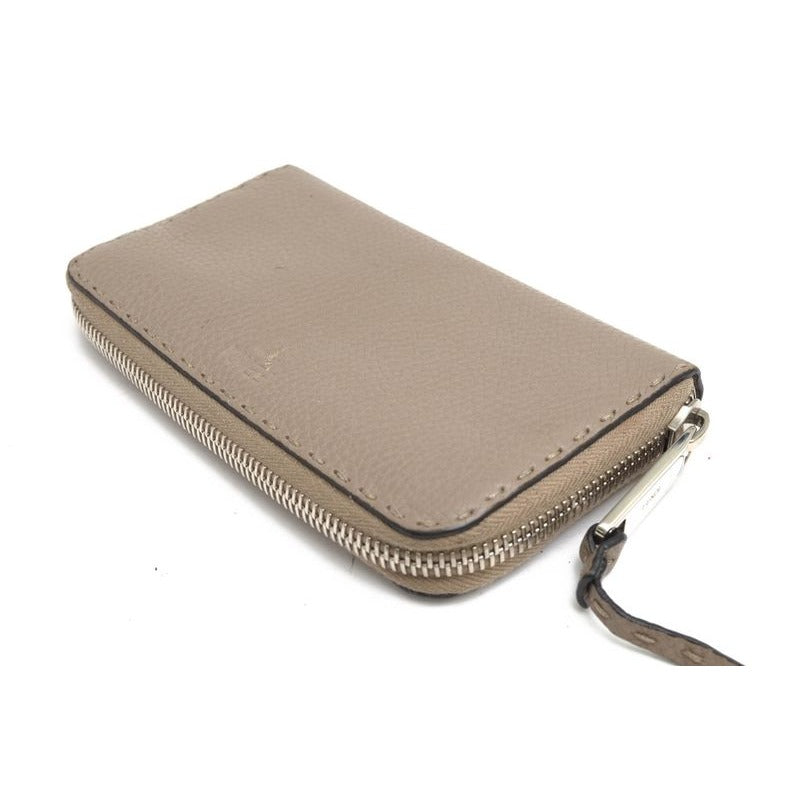 Fendi Long Wallet Women Leather Gray 8 M0374 Selleria — view 4