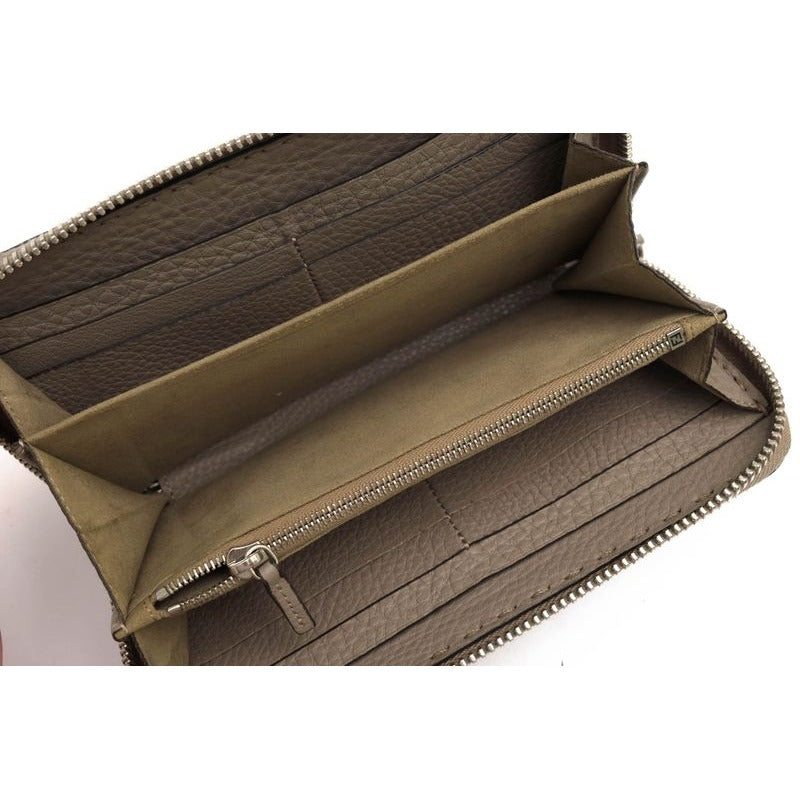 Fendi Long Wallet Women Leather Gray 8 M0374 Selleria — view 6