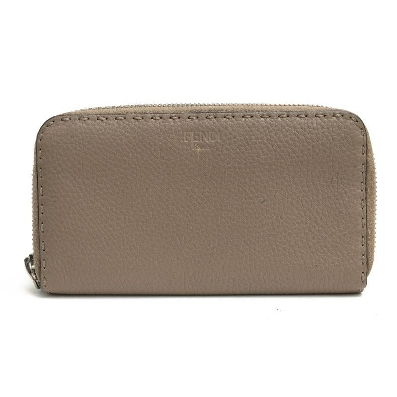 Fendi Long Wallet Women Leather Gray 8 M0374 Selleria
