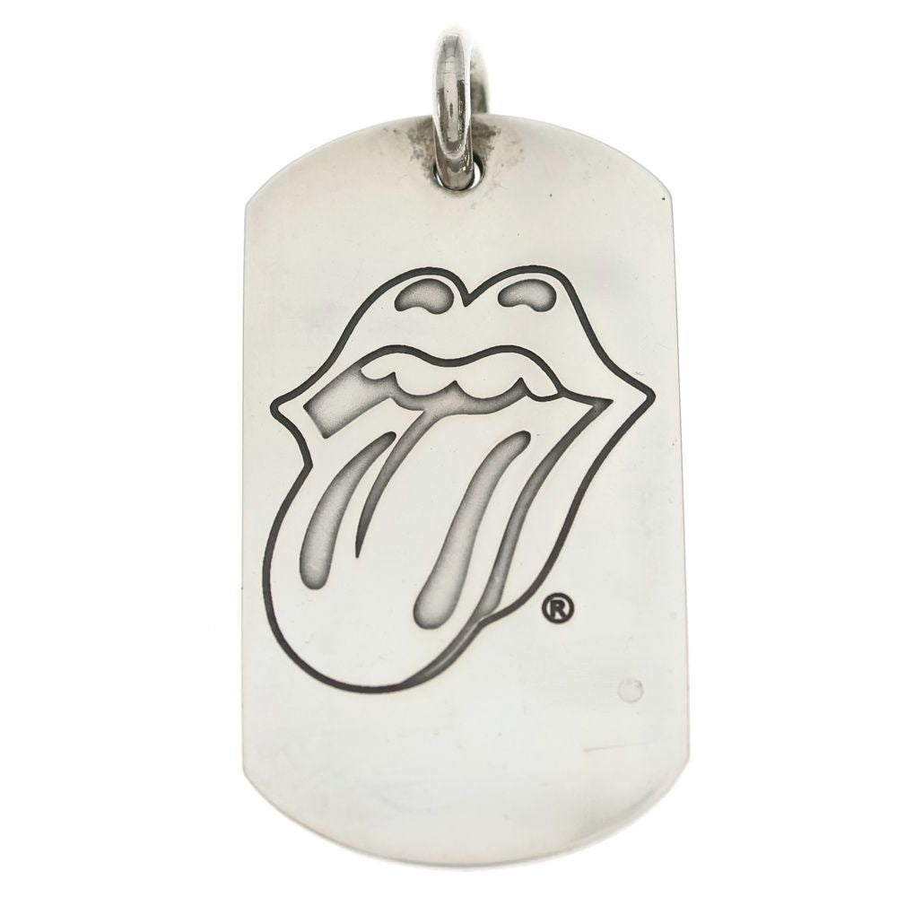 Chrome Hearts D Tag Lrg LT Dog Tagura Zilip and Tan Pendant Top Silver