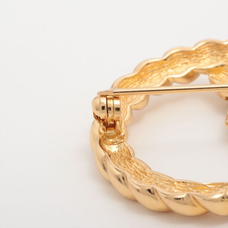 Christian DIOR Brooch GP And Rhinestone Gold