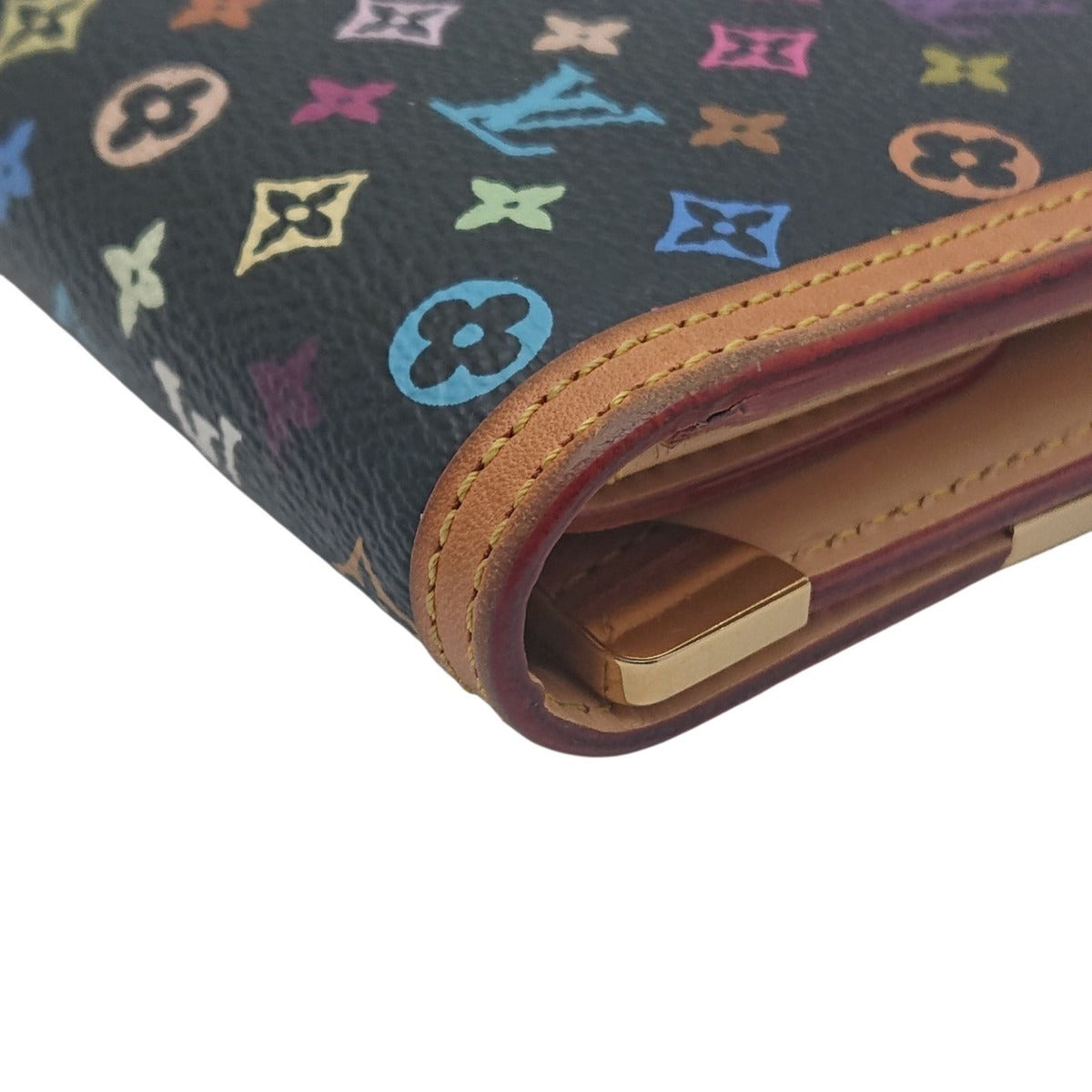 Louis Vuitton Multicolor International Monogram Wallet Black Noir — view 11