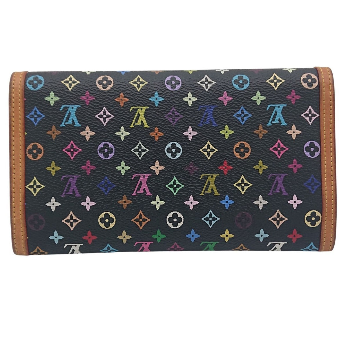 Louis Vuitton Multicolor International Monogram Wallet Black Noir — view 2
