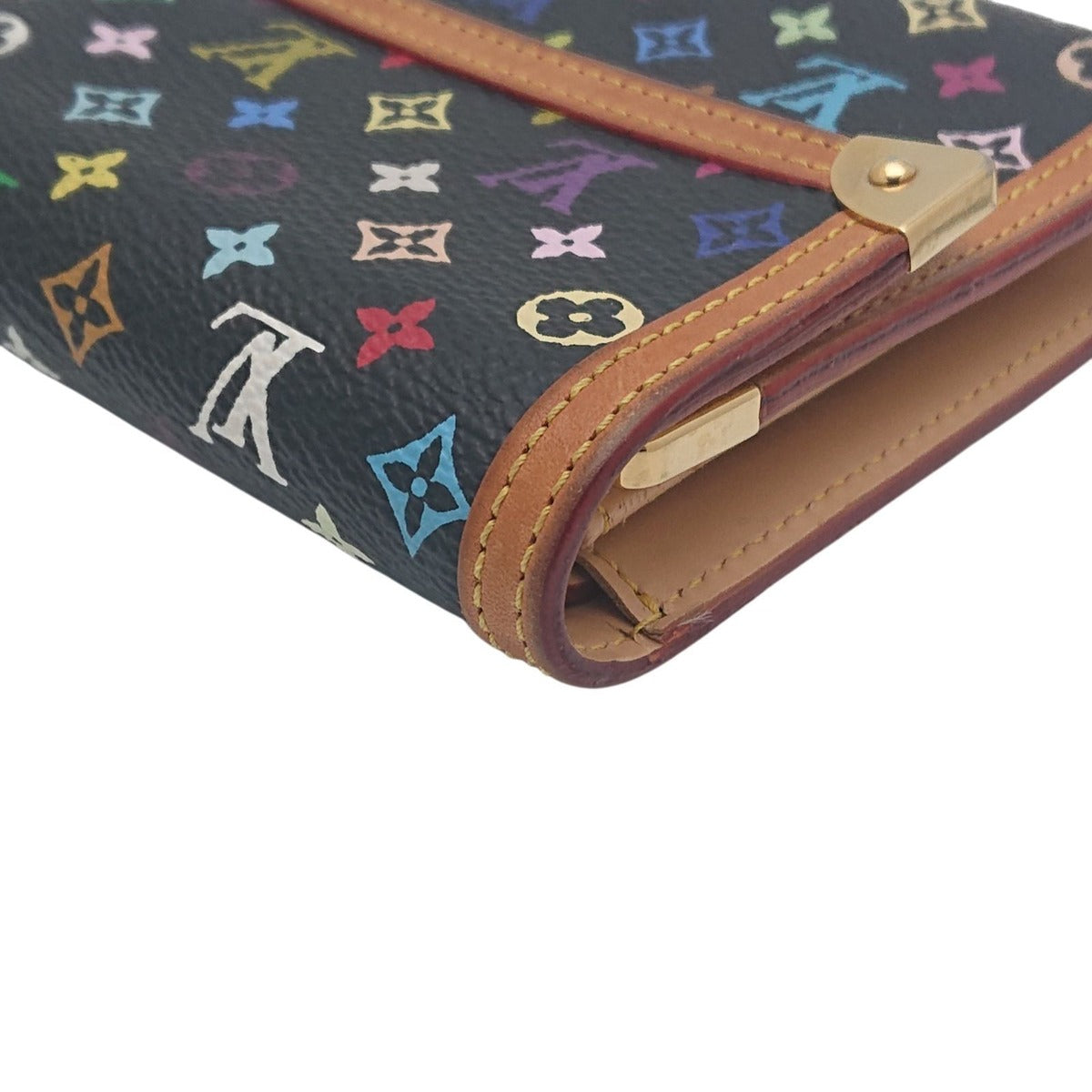 Louis Vuitton Multicolor International Monogram Wallet Black Noir — view 7
