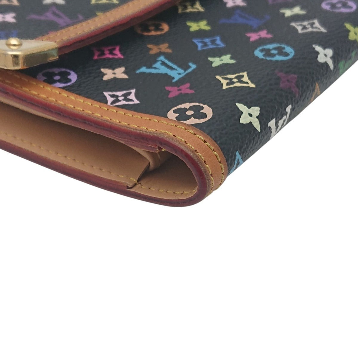 Louis Vuitton Multicolor International Monogram Wallet Black Noir — view 8