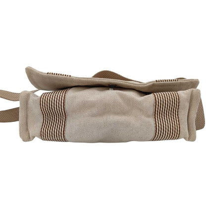 Hermes Shoulder Bag New Fourre Tout Besace PM Brown Canvas Leather — view 4