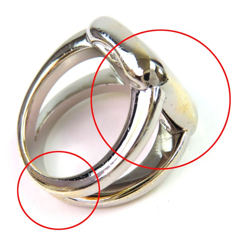 Hermes Serie Shell Accessories Ring・ring Silver Aurora Color 55