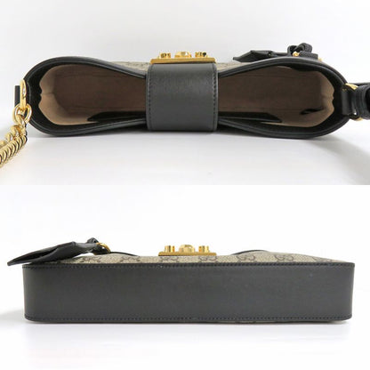 Gucci Padlock Small Shoulder Bag 811705 Black GG Supreme Canvas Black