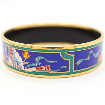 Hermes Bangle Emile GM Gold Color Blue Ladies Accessories With Box H4165