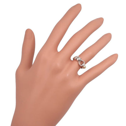 Tiffany & Co Love Knot Silver 925 X 18K Yellow Gold #7 Ladies 2.7g Ring