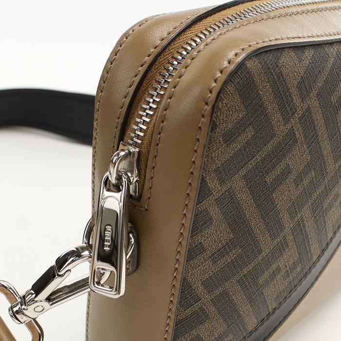 Fendi Camera Case Diagonal 7m0286 Crossbody Shoulder Bag PVC Leather Men's