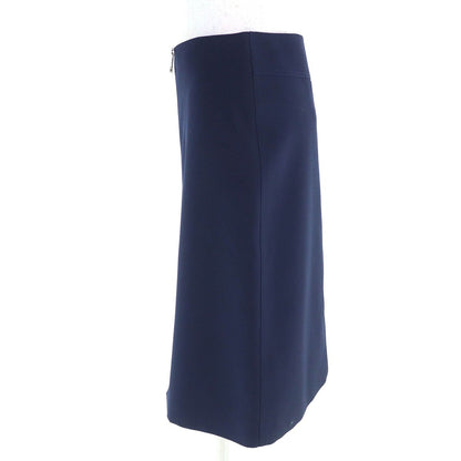 Hermes 21 AW Wool Rayon Center Zip Tight Skirt Navy 34 — view 2