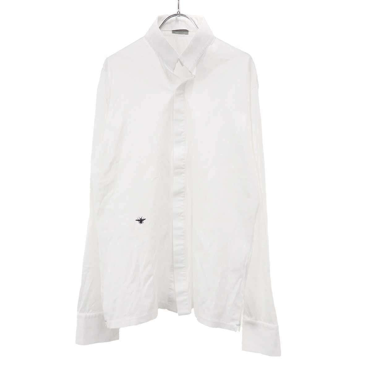 Dior Homme Bee Jersey Stand Collar Shirt White M