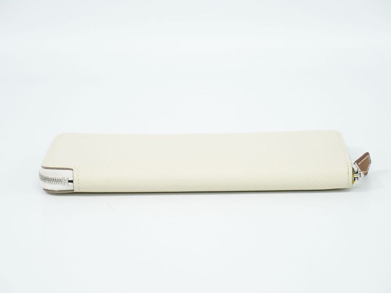 Authentic Hermes Azap Silk Inn Round Zipper Long Wallet U Engraved 2022 Leather