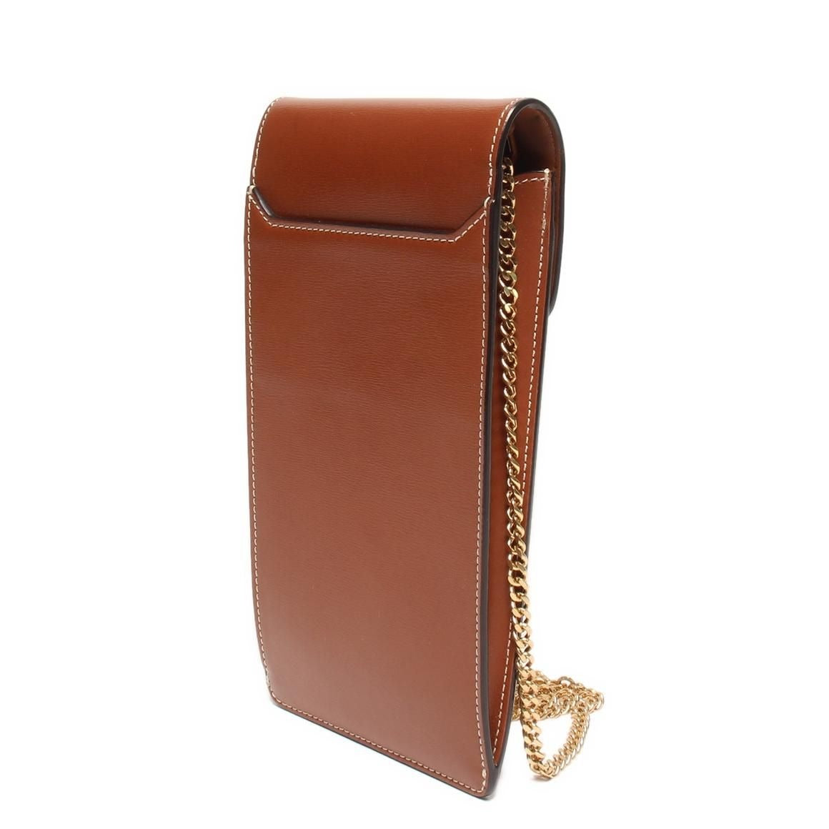 Celine Chain Shoulder Bag Crossbody Mobile Pouch Shiny Calfskin Brown And Others — view 3