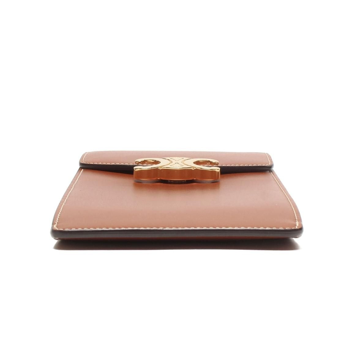 Celine Chain Shoulder Bag Crossbody Mobile Pouch Shiny Calfskin Brown And Others — view 4