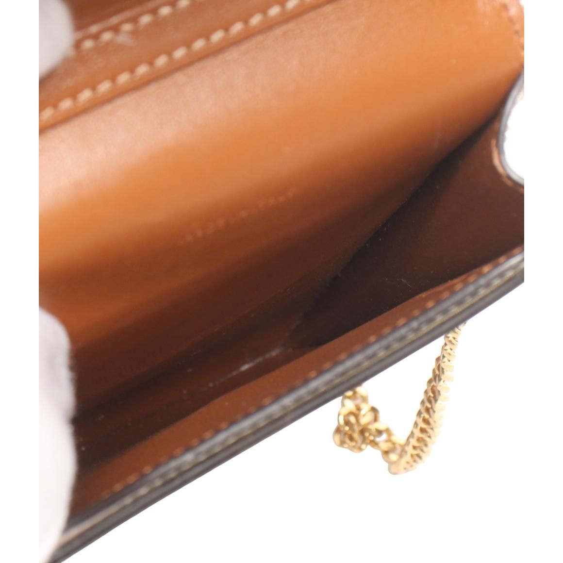 Celine Chain Shoulder Bag Crossbody Mobile Pouch Shiny Calfskin Brown And Others — view 5