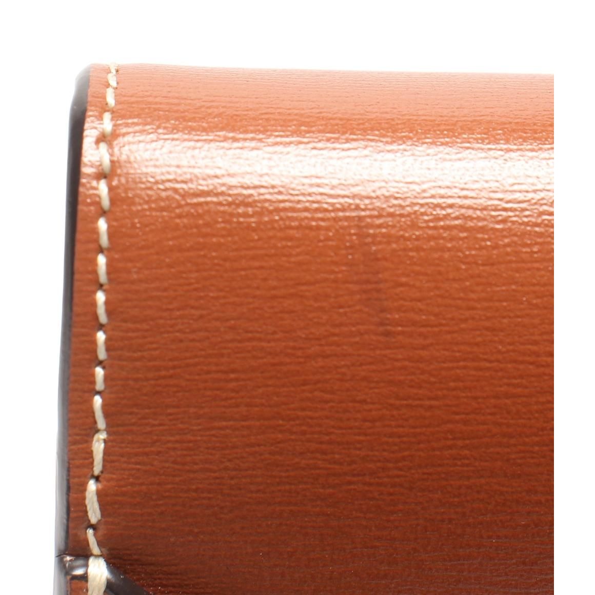 Celine Chain Shoulder Bag Crossbody Mobile Pouch Shiny Calfskin Brown And Others — view 7