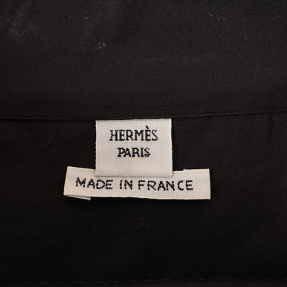 Hermes Cotton Logo Embroidery Shirt Women's 34 Black 2e3600d2 Made In France