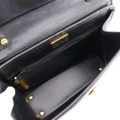 Dior Christian Dior CD Logo Vintage One Handle Calf Black Ladies Handbag