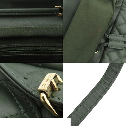 Chanel Chain Backpack Quilted Dark Green Gold Lambskin — view 8