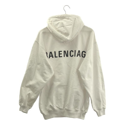 Balenciaga | Over Silhouette Back Logo Sweatshirt Hoodie | S | White | Men's