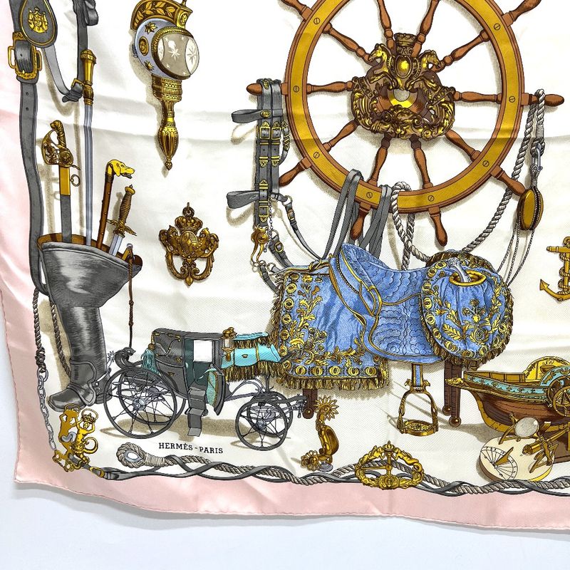 Hermes Scarf Carré 90 Musee Museum Silk Pink