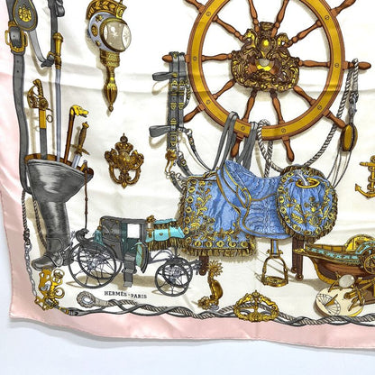Hermes Scarf Carré 90 Musee Museum Silk Pink