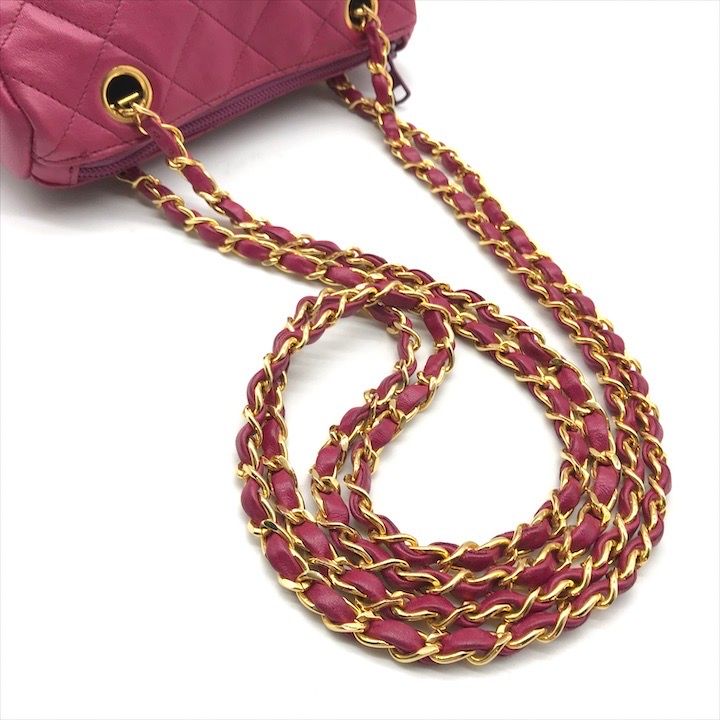 Chanel CC Logo Quilted Mini Chain Shoulder Bag Pink
