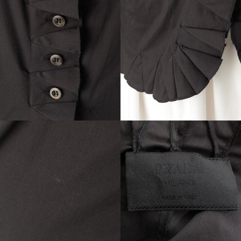 Prada Archive Scalloped Collar Tailored Jacket Black 40