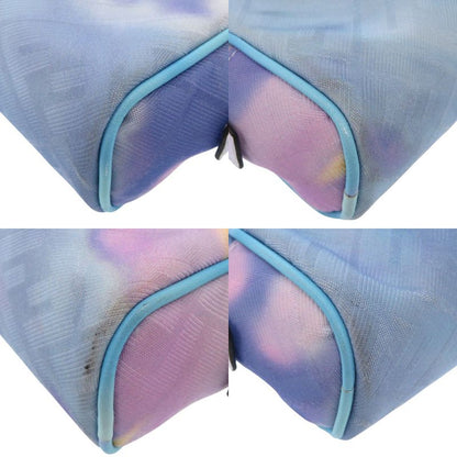 Fendi Zucca Pattern Marble FF Logo Pouch 7n0116 Fabric Light Blue Second Bag