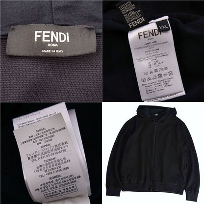 Fendi Sweatshirt Hoodie Zip Up Zucca Pattern FF