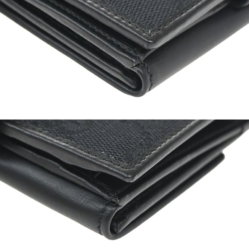 Gucci Wallet GG Bifold Wallet Black Canvas Leather 35ka628
