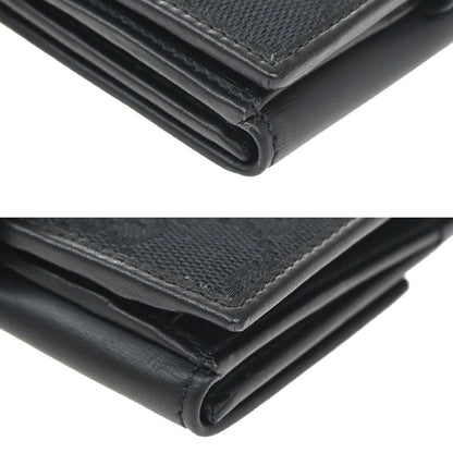 Gucci Wallet GG Bifold Wallet Black Canvas Leather 35ka628
