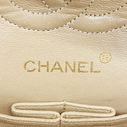 Chanel Shoulder Bag Matelasse Lambskin Beige Gold Hardware Women