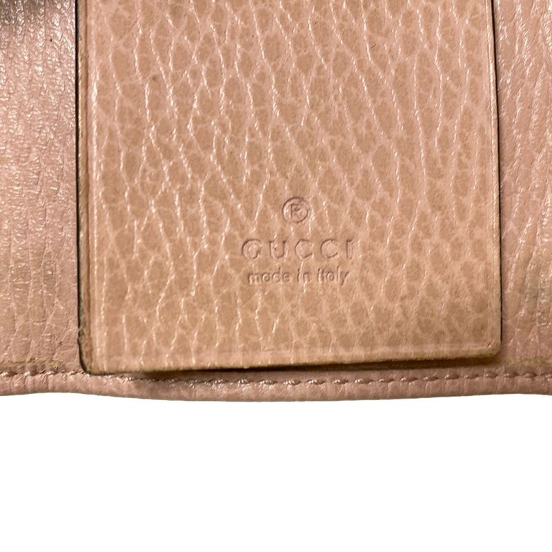 Gucci Key Case GG Marmont 456118 Pink Beige 6 Hooks Leather