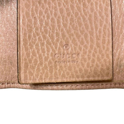 Gucci Key Case GG Marmont 456118 Pink Beige 6 Hooks Leather