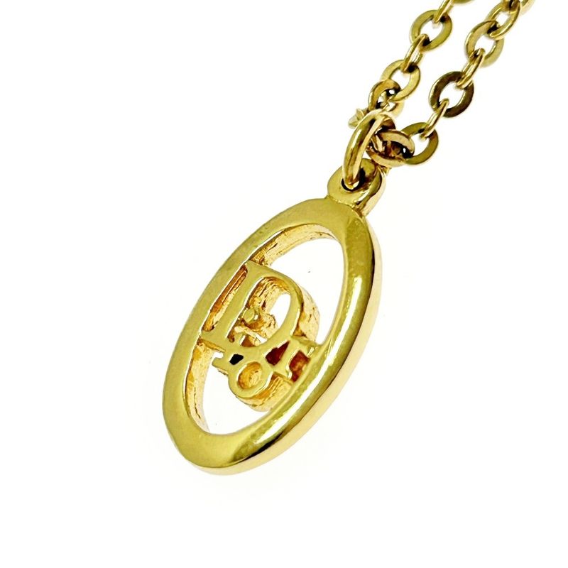 Christian Dior GP Dior Logo Oval Necklace Women's Gold 363000 Necklace