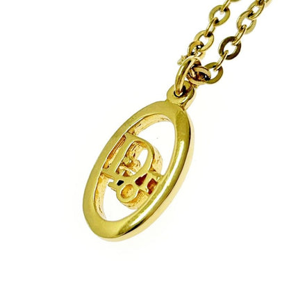 Christian Dior GP Dior Logo Oval Necklace Women's Gold 363000 Necklace